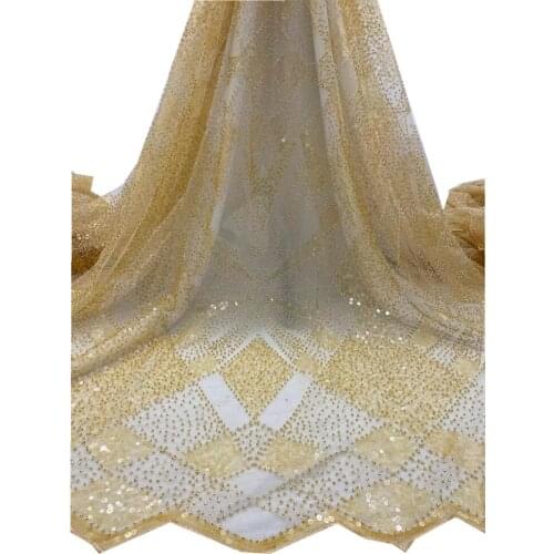 SJ Lace Nigerian Sequins Lace Fabrics 2021 High Quality Lace French Lace Fabric Embroidered African Lace Fabric For Dress jh3-41