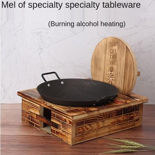 Special Tableware Cast Iron Cast Iron Pot Personalized Ground Pot Chicken Dry Pot Alcohol Stove Special-Shaped Retro Stove