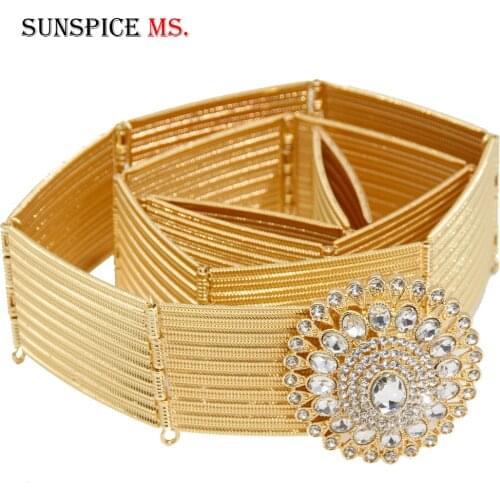 SUNSPICE-MS Gilding Caftan Belt Morocco Women Wedding Jewelry Adjustable Length Waist Chain Metal Arab Dubai Bridal Gift