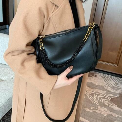 Vintage Bag For Women 2021 New Handbag Designer Black Shoulder Bags Adjustable Strap Pouch High-Capacity Travel Dumpling Bag
