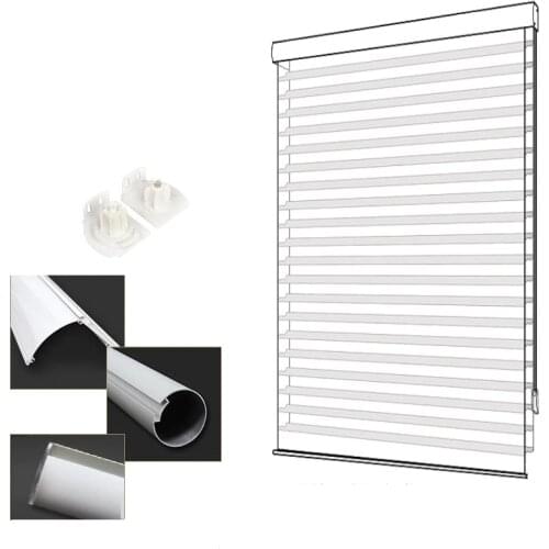 Top Quality Horizontal Sheer Shades Shangrila Roller Blinds Silhouette Window Curtains Custom Made 3'' 75mm Slat Fabric L6