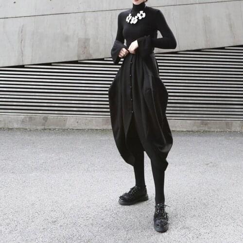 2021 Spring and Summer Womens New Pearl Breasted a Leg of Mutton Lantern Workwear Cotton Bud Skirt Womens Skirt