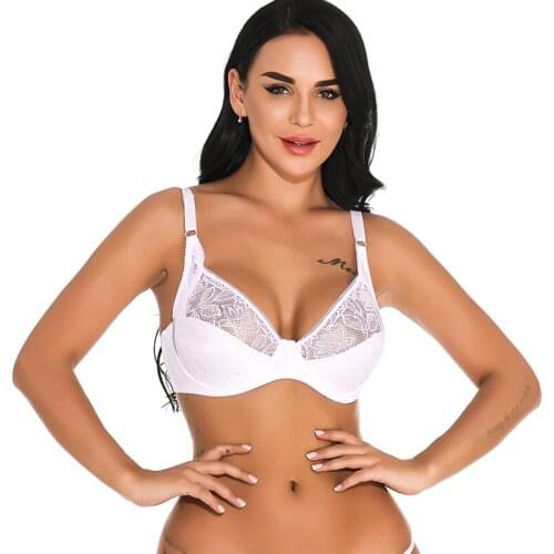 Bras for Women Adjusted-straps Underwire Bra Sexy Ladies Underwear Lace Bralette Lingerie Top Plus Size B C D DD E Cup