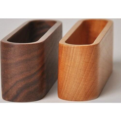1Pc Natural Wooden Business Card Holders Note Holder Card Display Stand Desk Organizer Desktop Ornaments Office Supplies Crafts