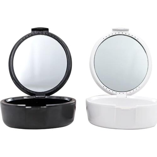 1pc Portable Denture Box Full Denture Soaking Case With Mirror Plastic Container Partial Denture Storage Box For Dental