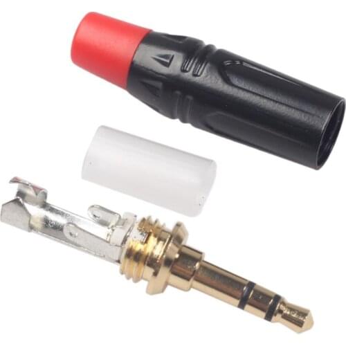 2 Pieces Alloy 3.5mm Gold Plated Male Plug Connector Stereo Adapter DIY