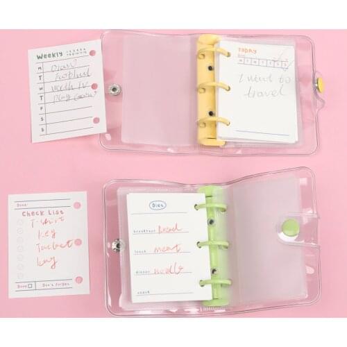 3 Hole Mini Portable File Folder Hand Account Diary Ring Binder Inner Pages Diary Book Loose-leaf Refill Notebook Cover