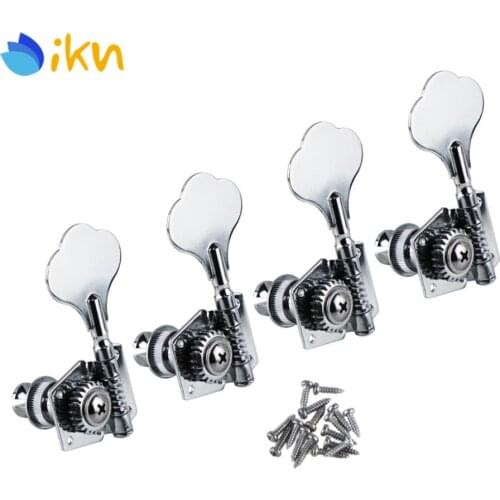New 4PCS Chrome Open Electric Bass Tuners Machine Heads Tuning Keys Pegs 4L for Left Handed Bass