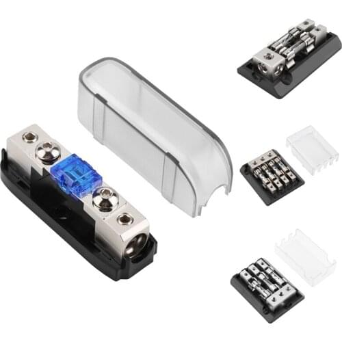 Car Stereo Fuse Holder, Auto Agu Audio Fuse Box Power Distribution Block 4Ga In 4Ga Out