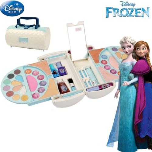 Disney girls Princess frozen elsa anna suitcase Makeup set with original box Cartoon Beauty Fashion Pretend Toys D22135