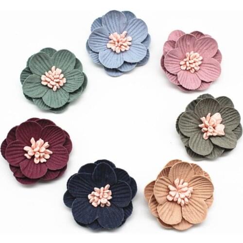 10pcs Flowers Chiffon Cluster Flowers Lace Dress Decoration Lace Fabric Applique Trimming Sewing Supplies