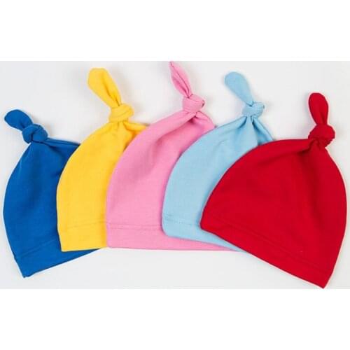 0-6 Months Baby Sleep Hat Beanies Girls Boys Toddlers Cotton Sleep Cap Newborn Winter Kids Solid Color Hats