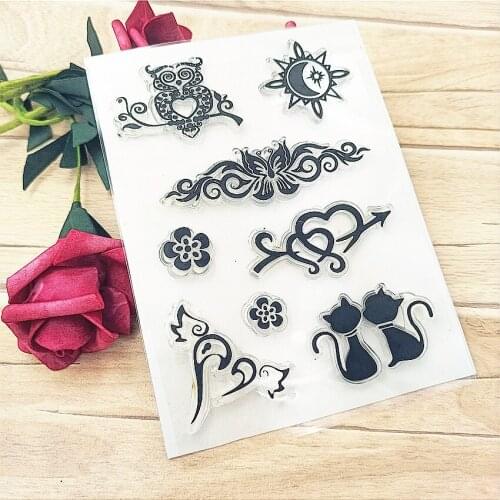 Hot selling Couple kitten transparent clear stamp / silicone seal roller stamp DIY scrapbook album / card production