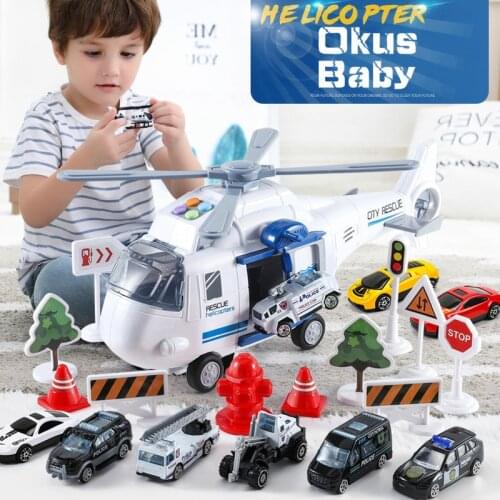 Music Simulation Track Inertia Childrens Toy Aircraft Large Size Passenger Helicopter Kids Airliner Toy Car