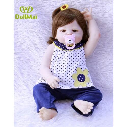 23" reborn Baby Doll Princess Girl Dolls full Silicone Babies Girls Lifelike real dolls best Gifts Boy Girl Educational interact