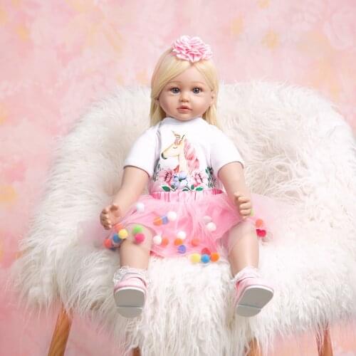 Lovely Reborn Baby Toddler Doll Toys 60 CM Cloth Body Realistic Real Touch Newborn Boneca Dolls For Girl Playmate Birthday Gifts