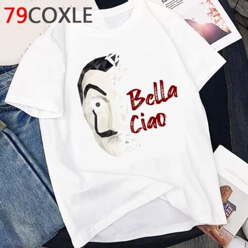 La Casa De Papel T Shirt Women Funny Cartoon Money Heist Tshirt House of Paper Kawaii Anime Bella Ciao Unisex Graphic Tee FeMale