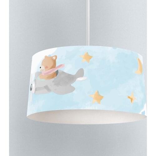 Lamp For Kids Bedrooms Light Chandelier for Living Room Childrens Room Light Blue Bear Star Plane Model 158