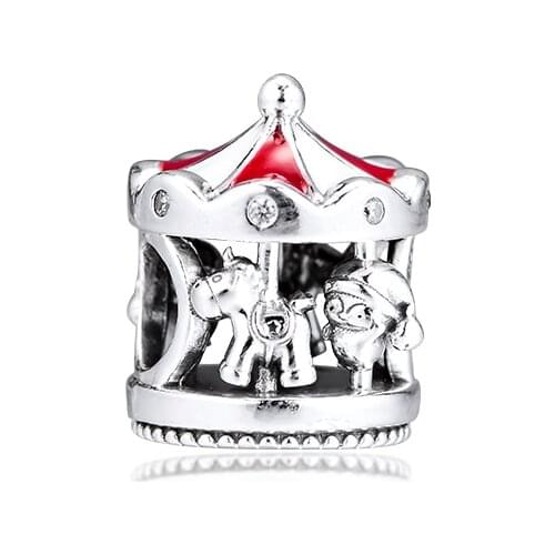 Fashion Charms Christmas Carousel Charm Original 925 Silver Jewelry For Woman DIY Bracelets Beads For Jewelry Making