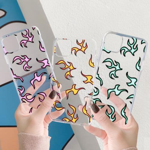 Fashion Flame Clear Case For Huawei P30 Pro P20 Mate 10 20 P40 Lite E Y6 Y7 P Smart 2019 2021 Honor 8X 9X 8A 10i 20i TPU Cover