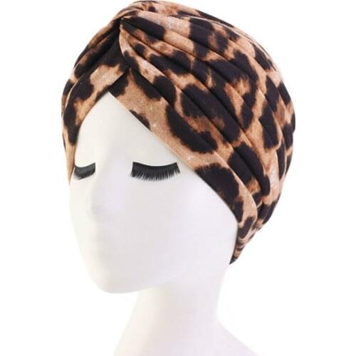Muslim Cotton Folding Stretch Turban Ruffle Hair Hats Beanie Bandanas Scarf Head Wrap Headwear for Women 20