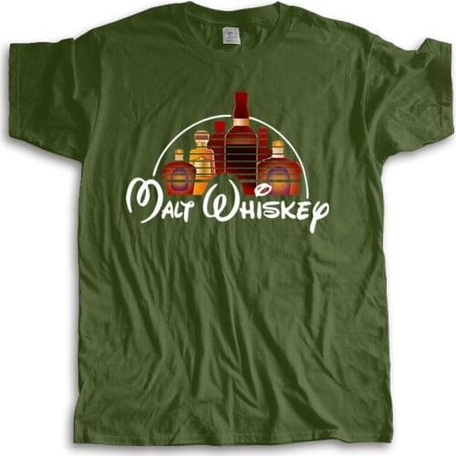 Men o-neck tshirt fashion brand t-shirt black new Malt Whiskey T Shirt Black Men Cotton T-Shirt Cartoon t shirt