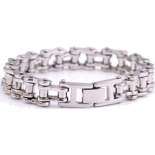 Mens Biker Bicycle Motorcycle Chain Bracelet & Bangle For Men Women Punk 316l Stainless Steel Solid Bracelet