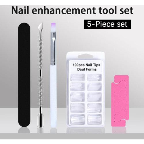 COSLEMON Nail tool set 100pcs Fake Nail File Stainless Steel Cuticle Remover Double Sided Nails Art tools