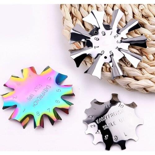 Easy French Guide Kit Stainless Steel Almond Shape Easy French Smile Cut V Line Tips Manicure Edge Trimmer Acrylic Nail Cutter