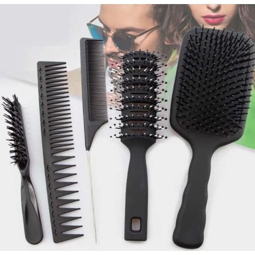 5Pcs/set Hair Brush Professional Hair Comb Set Air Cushion Massage Comb Texture Comb Barber Shop Styling Tool