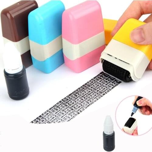 Security Stamp Roller Privacy Seal Roller Type Cover Eliminator Seal Portable Self-Inking Identity Theft Protection Roller Stamp
