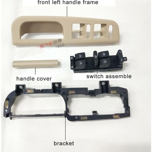 Front Left Driver Side Door Interior Handle LIFTER SWITCH Trim Frame Switch Handle Bracket for Volkswagen Old Passat B5 1999-05