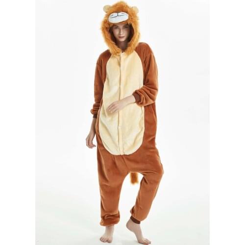 Adults Animal Pyjamas Women Men Pajamas Sets Cosplay Unicorn Lion Pajamas Totoro Stitch Onesies Winter Warm Sleepwear Homewear