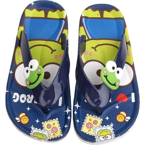 Children Cartoon Frog Slippers Girls Summer Beach Sandals Kids Bathroom Flip Flops Toddler Boys Indoor Baby Home Shoes 1-8 Years