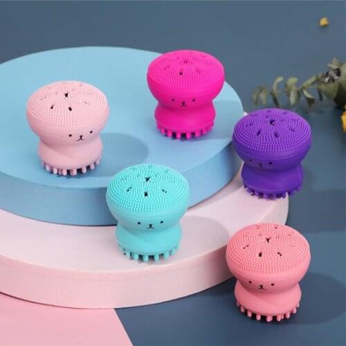 Silicone Face Cleansing Brush Tool Portable Facial Cleanser Octopus Shape Handheld Massage Pore Cleaner Exfoliator Washing Brush
