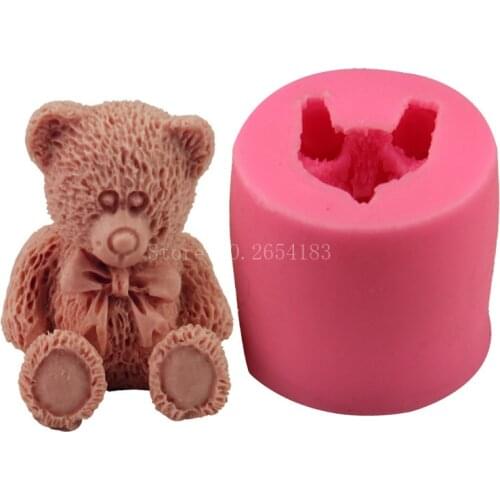 Animal Teddy Bear shape Silicone Fondant Soap 3D Cake Mold Cupcake Jelly Candy Chocolate Decoration Baking Tool Moulds FQ2347