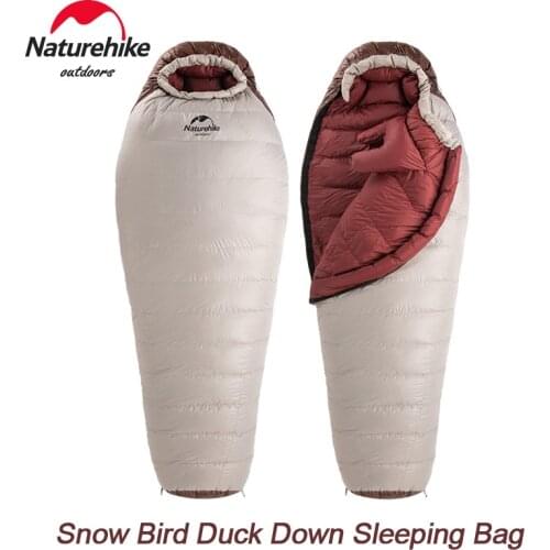 Naturehike -15℃ Winter Sleeping Bag Duck Down Warm Home Outdoor Camping Mummy Sleeping Bag 650FP Ultralight Portable Waterproof