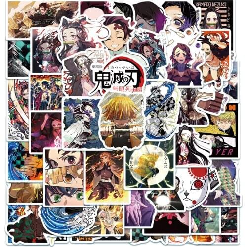 10/30/50PCS Anime Demon Slayer Kimetsu no Yaiba Mugen Ressha-Hen Stickers DIY Travel Guitar Fridge Laptop Cartoon Cool Sticker