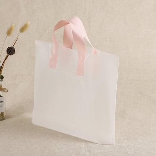 50pcs Carrier Bag Eco-friendly Plastic Bag Portable Bag Gift Pouch Shopping Bag for Clothing Store