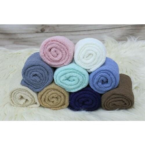 High Quality Srtech Knit Wrap Newborn Posing Fabric Baby Swaddle Wrap New born Photography Props Basket Layer newborn Photo Prop