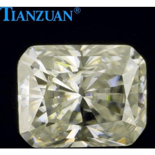 Yellow color radiant shape emeral d cut Sic material moissanites loose gem stone