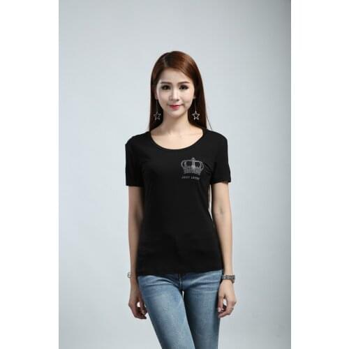 JUICY LOVERS Brand 2020 Fashion Slim Women Sporting T-Shirt Red White Black Green O-Neck Diamonds Letters Women Tops Summer Tees