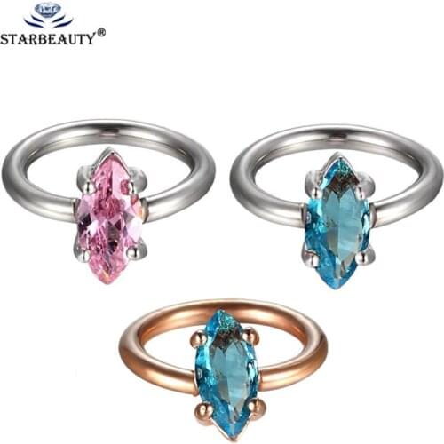 1Pc Hot Brand Big Austria Crystal Nipple Rings 16G Nipple Piercing Gold Alloy Nipple Ring Pezon Nipple Pirsing Piercing Mamilo