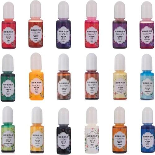 18 Colors Epoxy Resin UV Glue Crafts Pigment Bright Color Non Odor Material Manual Jewelry Pendant Soap Making Tool Dropshipping