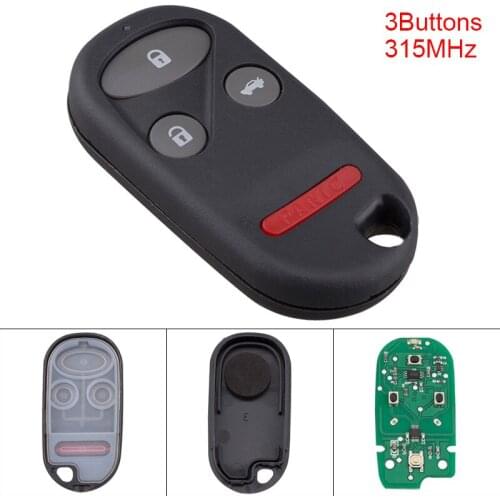 315MHz 3 Buttons Keyless Uncut Flip Remote Car Key Fob KOBUTAH2T Fit for 1998 1999 2000 2001 2002 Honda Accord