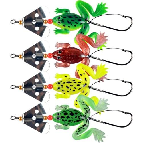 4pcs/lots soft frog fishing lure topwater bait for snakehead crankbait 9cm 6.2g wobblers fishing tackle