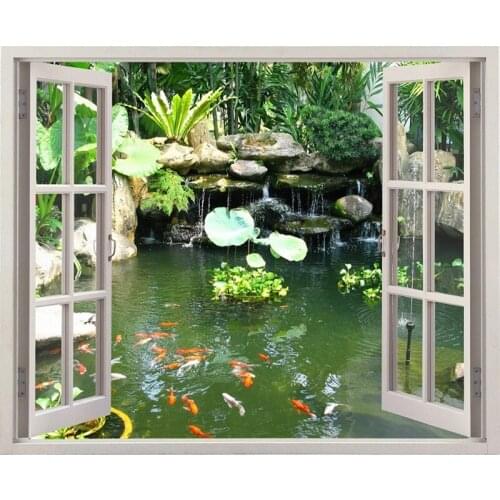 5D DIY Full Square Round Drill Diamond Painting Scenery Fish Outside Window Cross Stitch 3d Daimond Mosaic Wedding Decoration