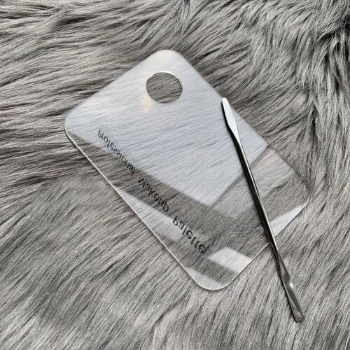 Acrylic Transparent Makeup Palette Polish Gel Watercolor Oil Painting Mixer with Spatula Nail Art Salon Maicure Tools
