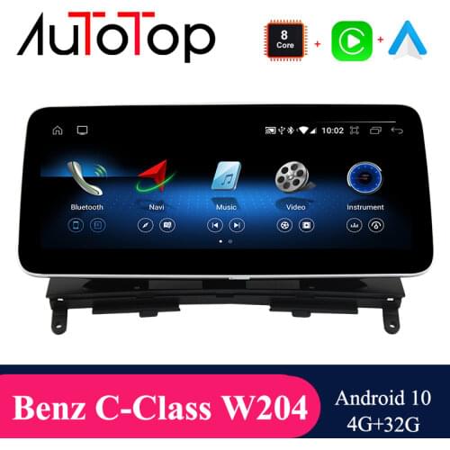 AUTOTOP W204 Mercedes Benz Car Radio Android 10.0 GPS Navigation Multimediap for Benz C-class C180 C200 C250 C300 C350 C320 AMG
