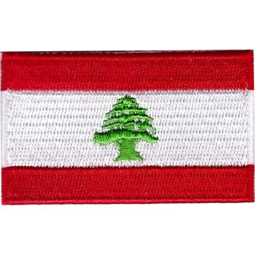 Free Shipping 10 pcs lebanon national flag new launch Embroidered patch iron on Applique garment embroidery patch DIY accessory